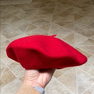Red Paris Parisian beret hat